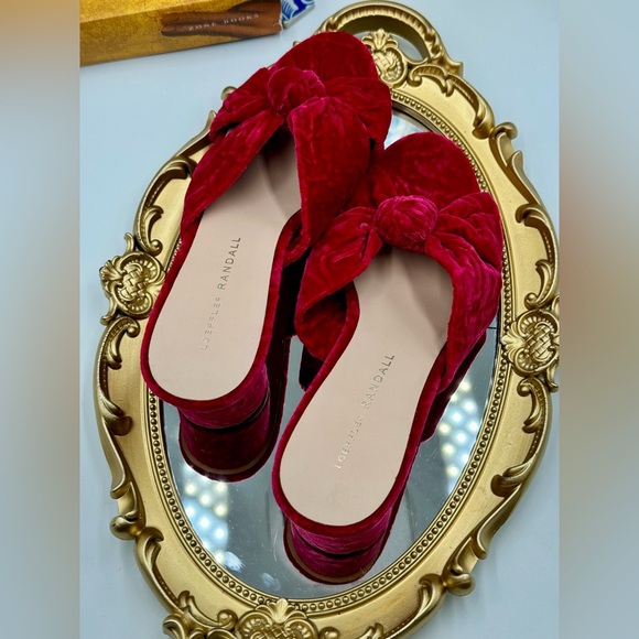 🆕 LOEFFLER RANDALL 🧿 NWOB Celeste Knotted Velvet Block Mid Heel Slide, Sz 7 - Picture 5 of 14
